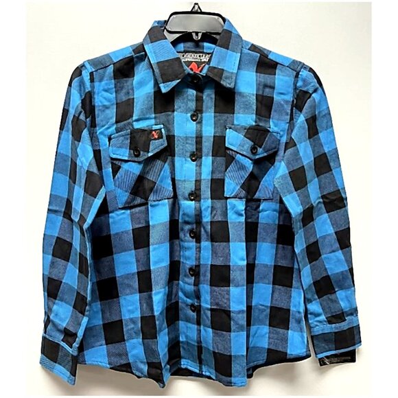 NEW NexGen Milwaukee Leather Womens Black and Aqua Long Sleeve Cotton Medium - Picture 2 of 2